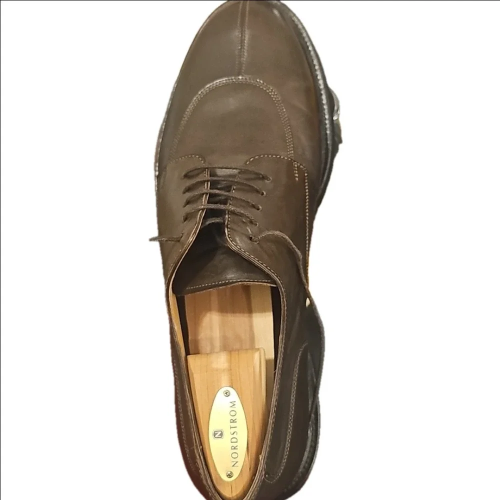 Santoni Nuvola Vintage Leather Derby Laceup Shoes Size 9.5